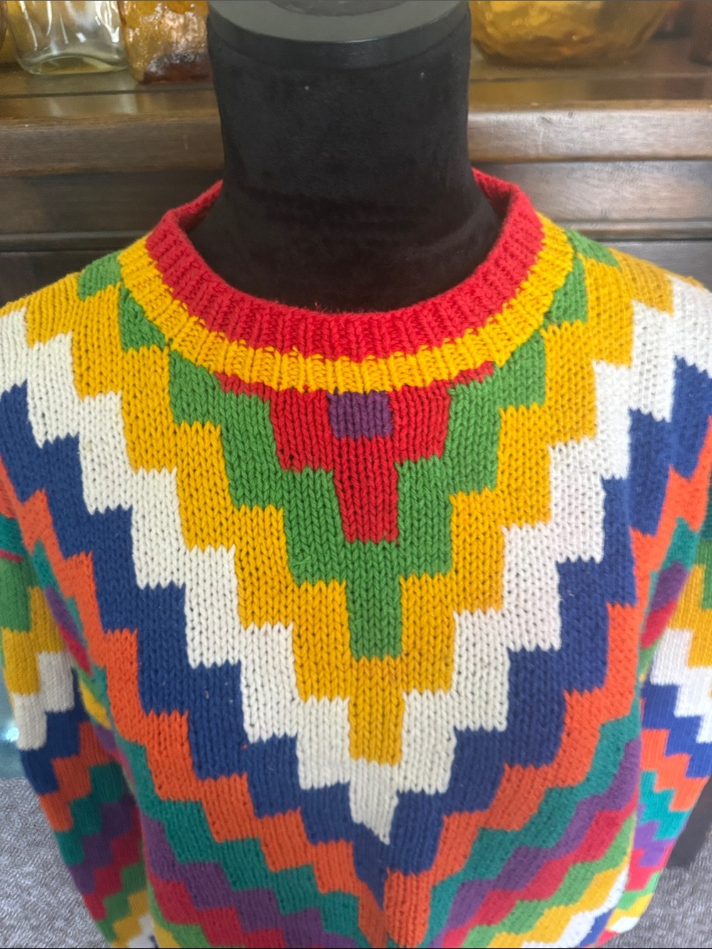 Vintage Saks Fifth Ave Colorblock Sweater - Picture 2 of 9